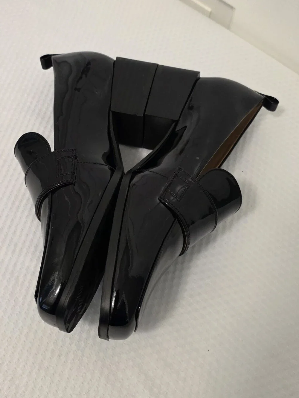 NWOB Easy Spirit Darlene Dress Black Patent Leather Loafers Size 8 Wide